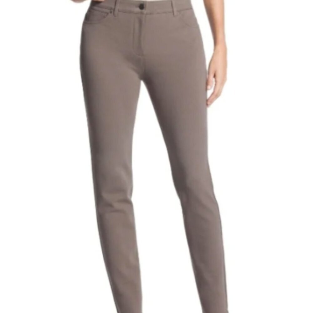 CHICO'S So Slimming Peyton Basic Pants Sz 1.5 (10) Taupe #210G